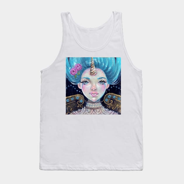 Betty Blue - Blue haired circus unicorn girl Tank Top by KimTurner